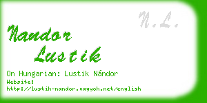 nandor lustik business card